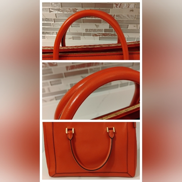 EUC MCM Modern Briefcase/Laptop Bag - Orange Saffiano Leather - Picture 11 of 16